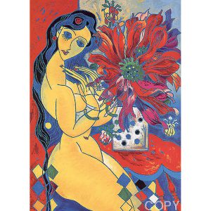 Beauty and Flowers by Jiang Tie-Feng beauty and flowers is a serigraph on paper released in 1994.