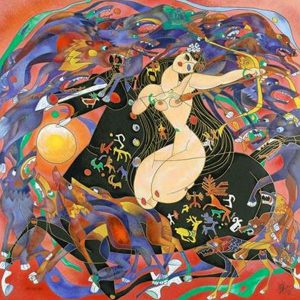 Huntress by Jiang Tie-Feng huntress is a serigraph on paper released in 1990
