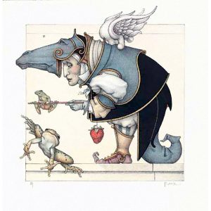 The Frog Collector (2007) by Michael Parkes stone lithograph