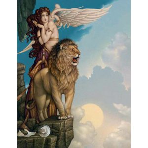 Lion's Return (2011) by Michael Parkes giclee on canvas