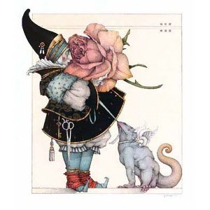 The Rose Collector (2005) by Michael Parkes stone lithograph