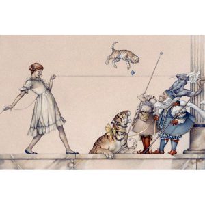 The String Game (2006). Part of the Child's Play Suite by Michael Parkes stone lithograph