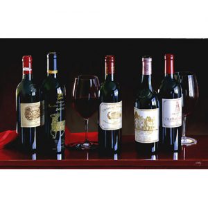 Five First Growths, giclee on canvas by Thomas Stiltz giclee on canvas