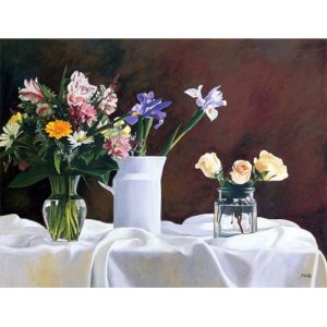 Flowers For Julie, Serigraph on Board, 30 x 40 inches by Thomas Stiltz giclee on canvas