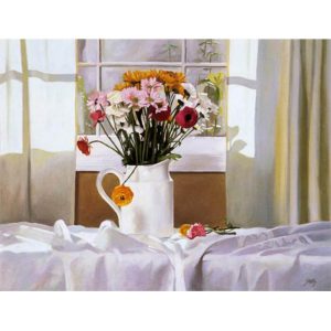 The White Pitcher, Serigraph on Board, 30 x 40 inches by Thomas Stiltz giclee on canvas