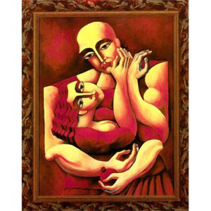 The Touch by Yuroz serigraph on canvas