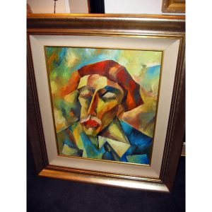 Portrait of An Artist by Yuroz original oil