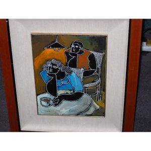 Waiting for Her Glance by Yuroz original acrylic